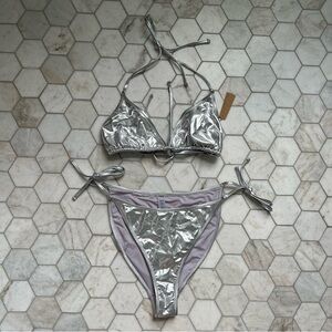 Skims Metallic Bikini